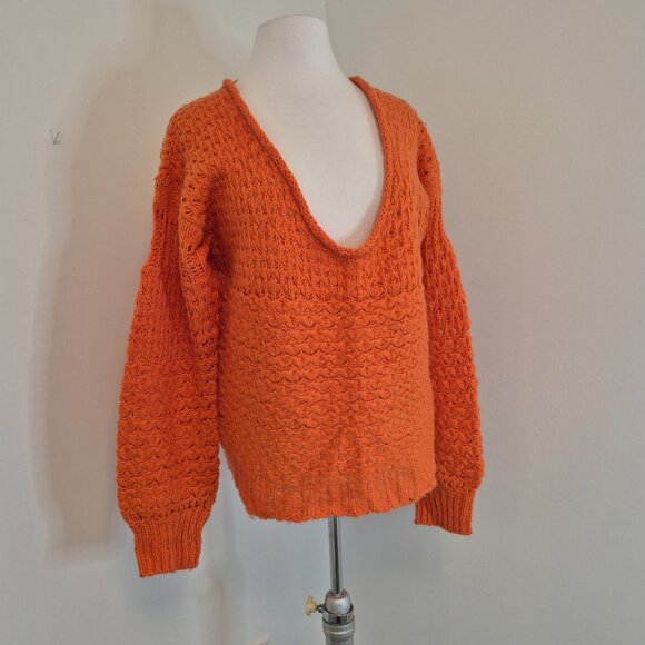 Free People Orange Boho Crochet/Knit (M) - Picture 2 of 5